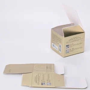 custom print golden paper reverse tuck boxes for cream jar packaging