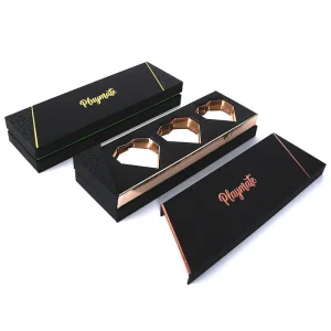 eco paper dark black beautiful chocolate box packaging wholesale