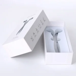 custom print white paper lid and base box with white foam insert tray