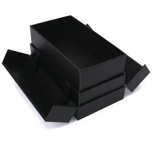 Dual-opening luxury magnetic gift box with ribbon lift mechanism
