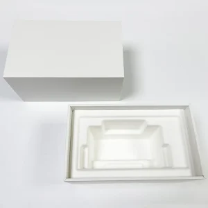 custom molded pulp inserts with rigid paper box for electronics