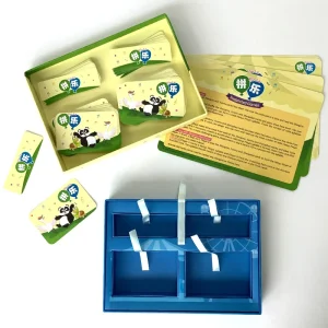 kids learning game box packaging with educational cards