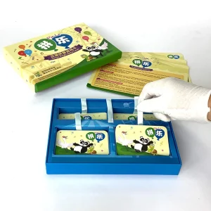 rigid paper card game storage box with cards