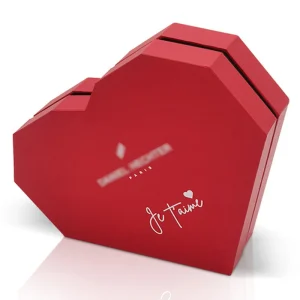 custom logo red heart shaped jewelry box with lid