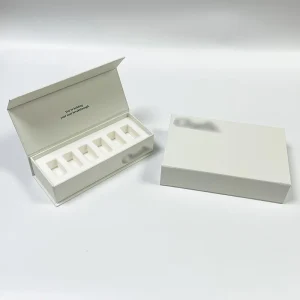 Cream rigid peptide vial packaging box with magnetic lid